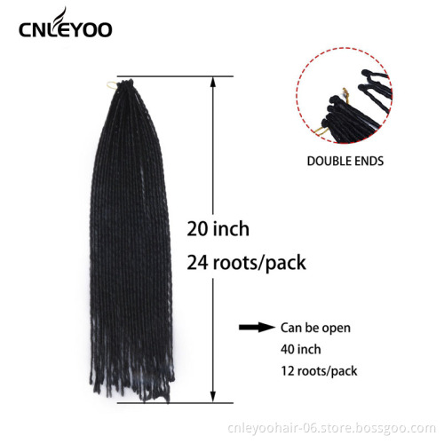 20 Inch Lock Braids Crochet Braids 24 Roots Handmade Long Dread Lock Braids Hair Extension For Women